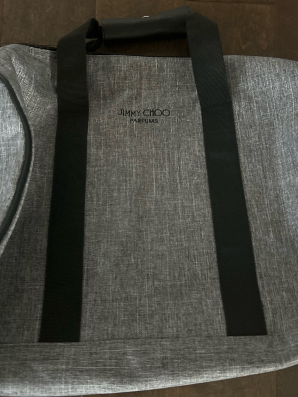 Jimmy Choo Grey Duffel Bag with Black Handles